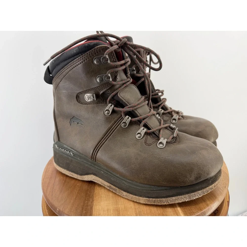 Simms Freestone Wading Boots Mens 8‎ Brown Felt Sole Fly Fishing Gear 23914-00
